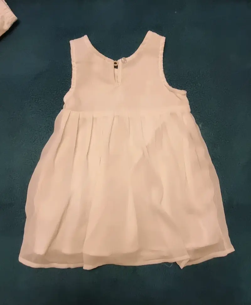 Vestido blanco con lentejuelas bebé nuevo - 2