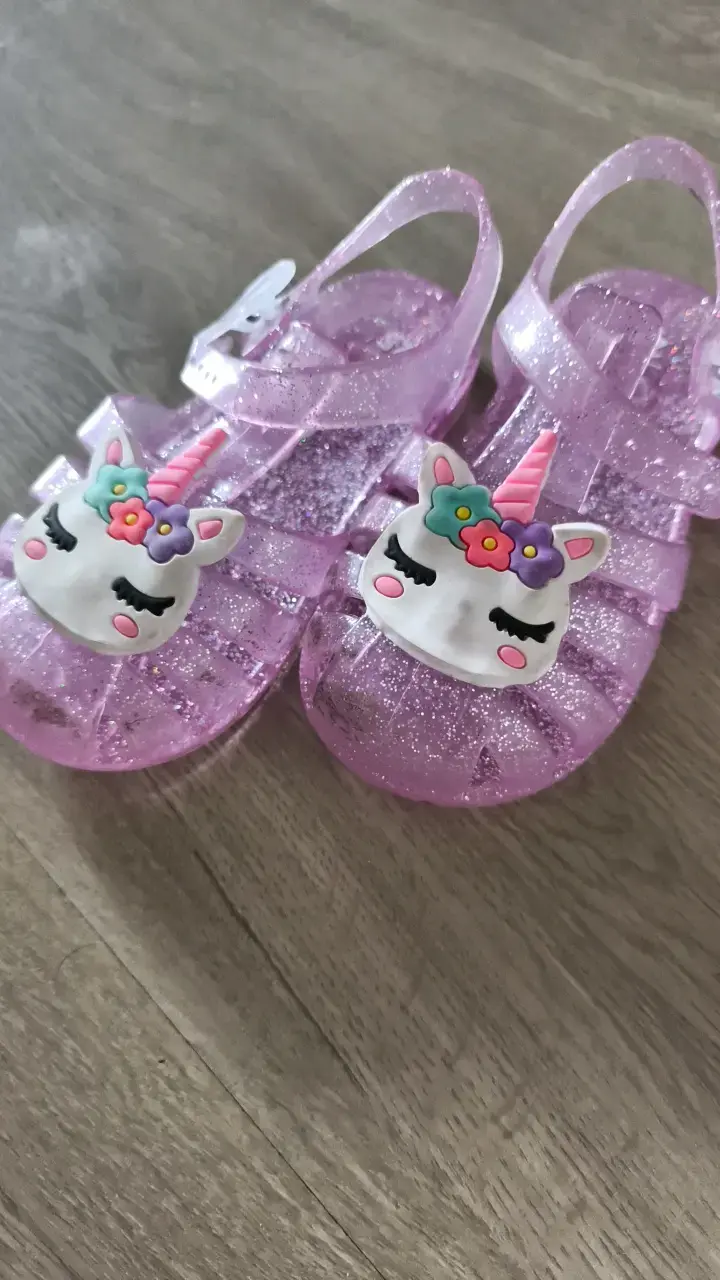 Sandalias de gel purpurina unicornio para niña - 2