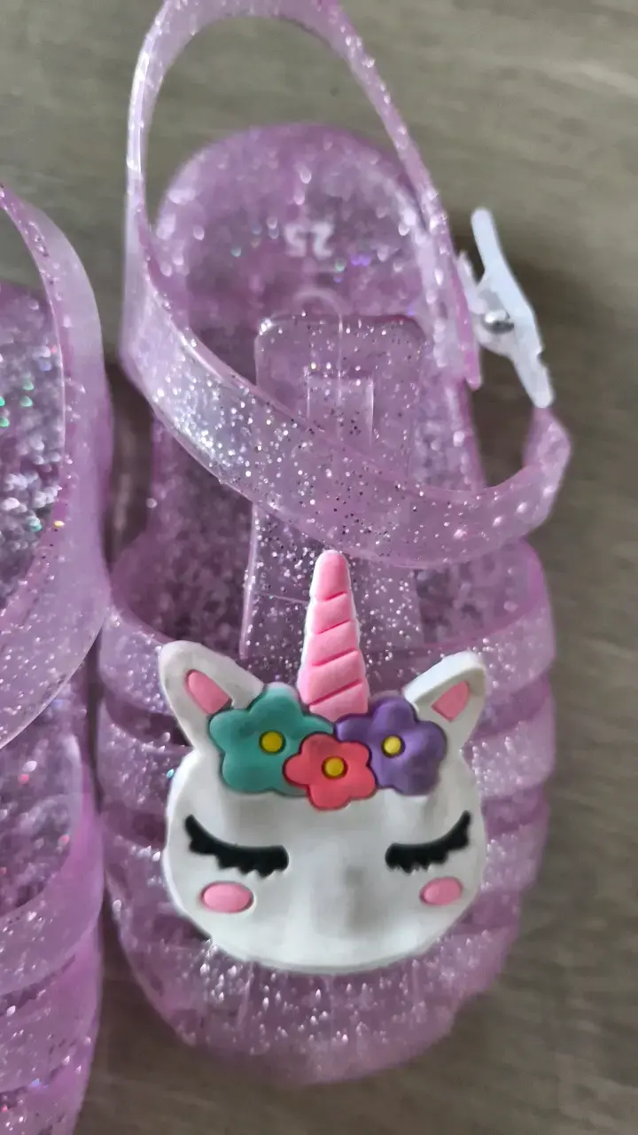 Sandalias de gel purpurina unicornio para niña - 3