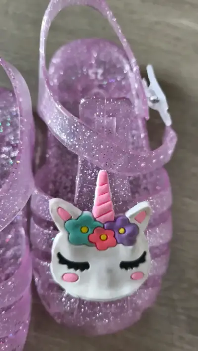 Sandalias de gel purpurina unicornio para niña - miniatura 3