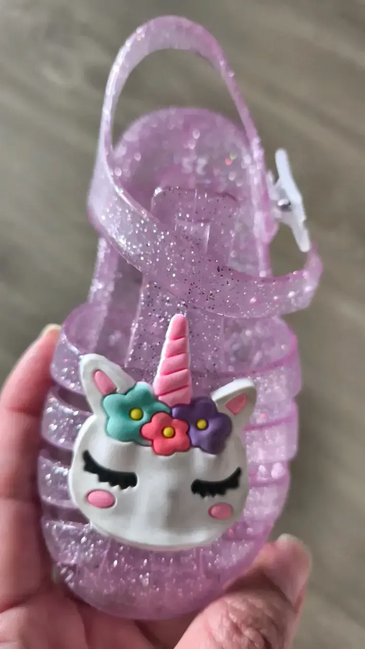 Sandalias de gel purpurina unicornio para niña - 4