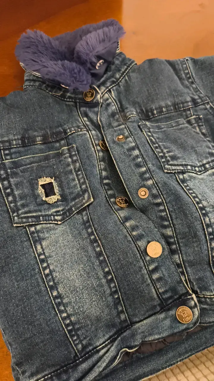Chaqueta de mezclilla para niño con forro polar - 1