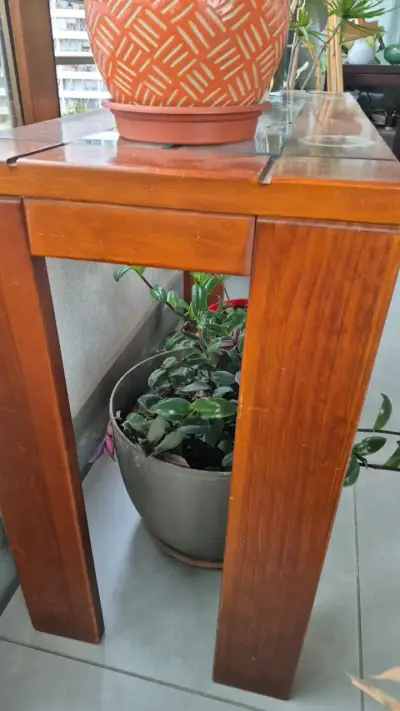 Mesa de Madera para Terraza con Vidrio - miniatura 3