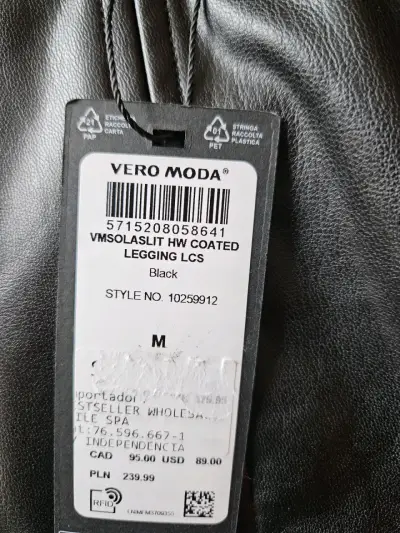 Pantalones de cuero sintético negros para mujer - miniatura 5