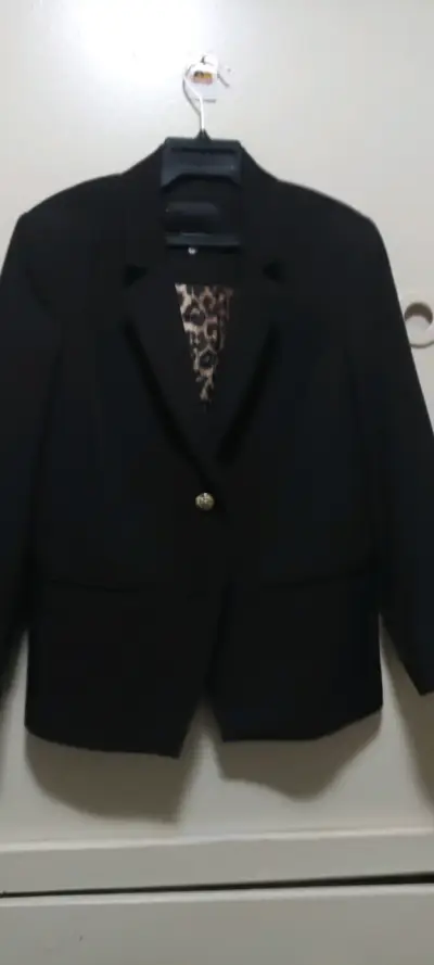 Blazer negro con forro animal print Stefano Cocci - miniatura 1