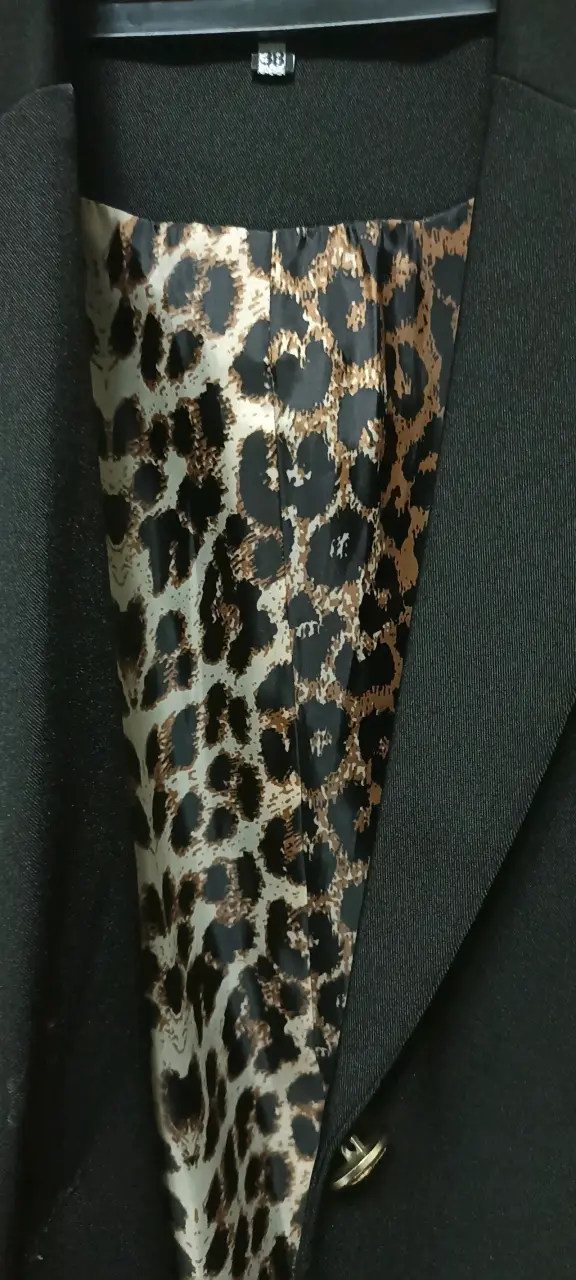 Blazer negro con forro animal print Stefano Cocci - 2