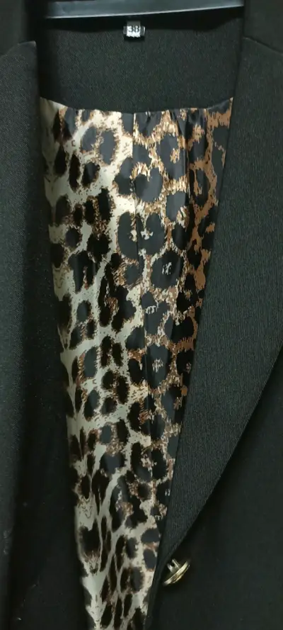 Blazer negro con forro animal print Stefano Cocci - miniatura 2
