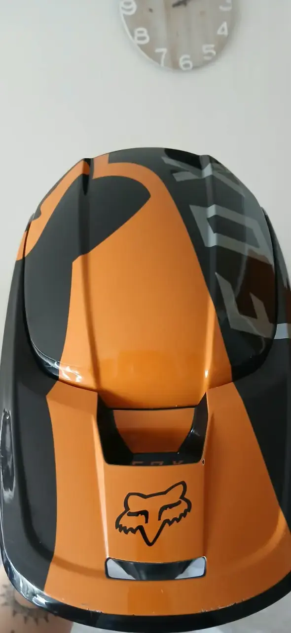 Casco de motocross Fox V1 negro y naranja - 4