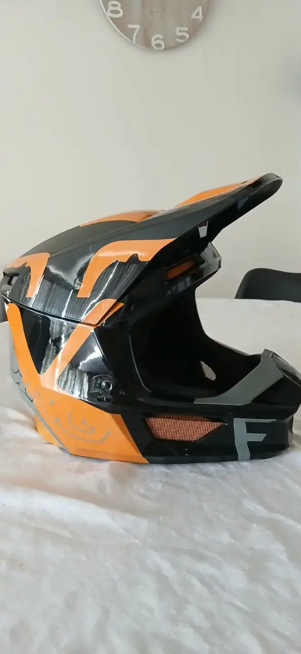 Casco de motocross Fox V1 negro y naranja - 5