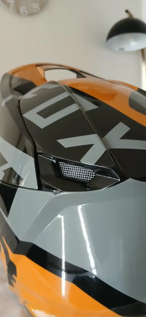 Casco de motocross Fox V1 negro y naranja - 6