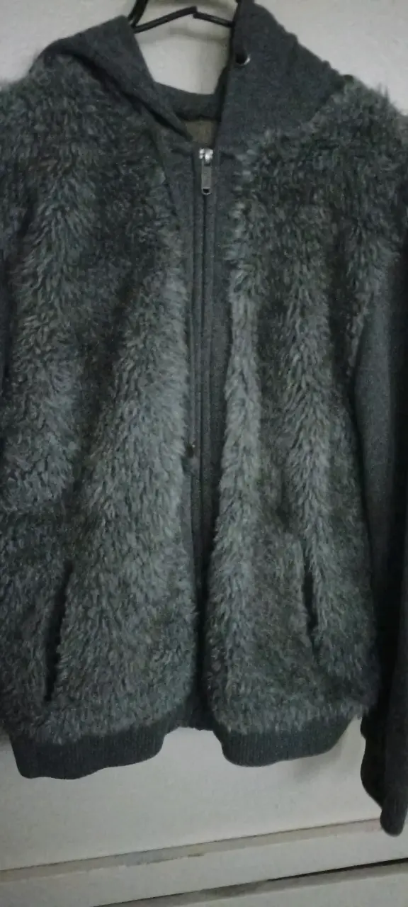 Chaqueta de felpa gris con capucha Rollygo - 1