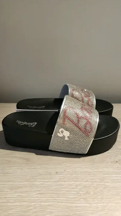 Sandalias Barbie Negras con Pedrería Talla 36 Nuev - miniatura 2