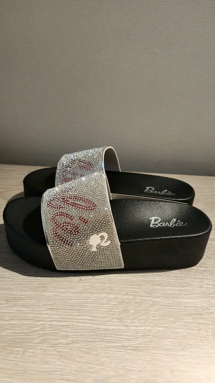 Sandalias Barbie Negras con Pedrería Talla 36 Nuev - 4