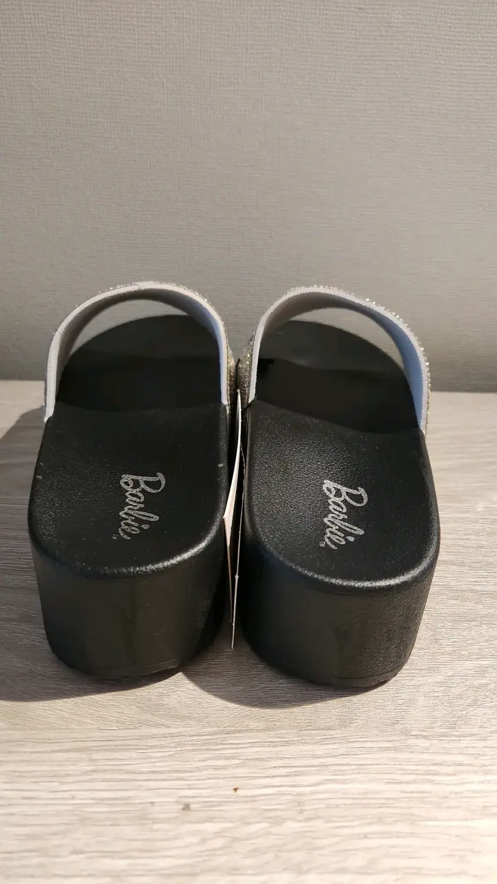 Sandalias Barbie Negras con Pedrería Talla 36 Nuev - 5