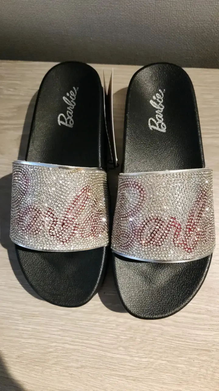 Sandalias Barbie Negras con Pedrería Talla 36 Nuev - 6