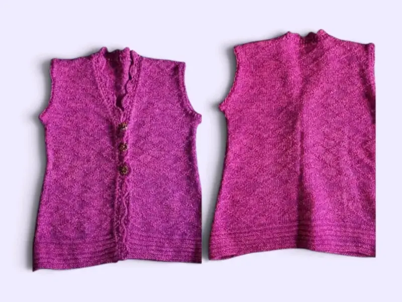 Chaleco tejido sin mangas color fucsia