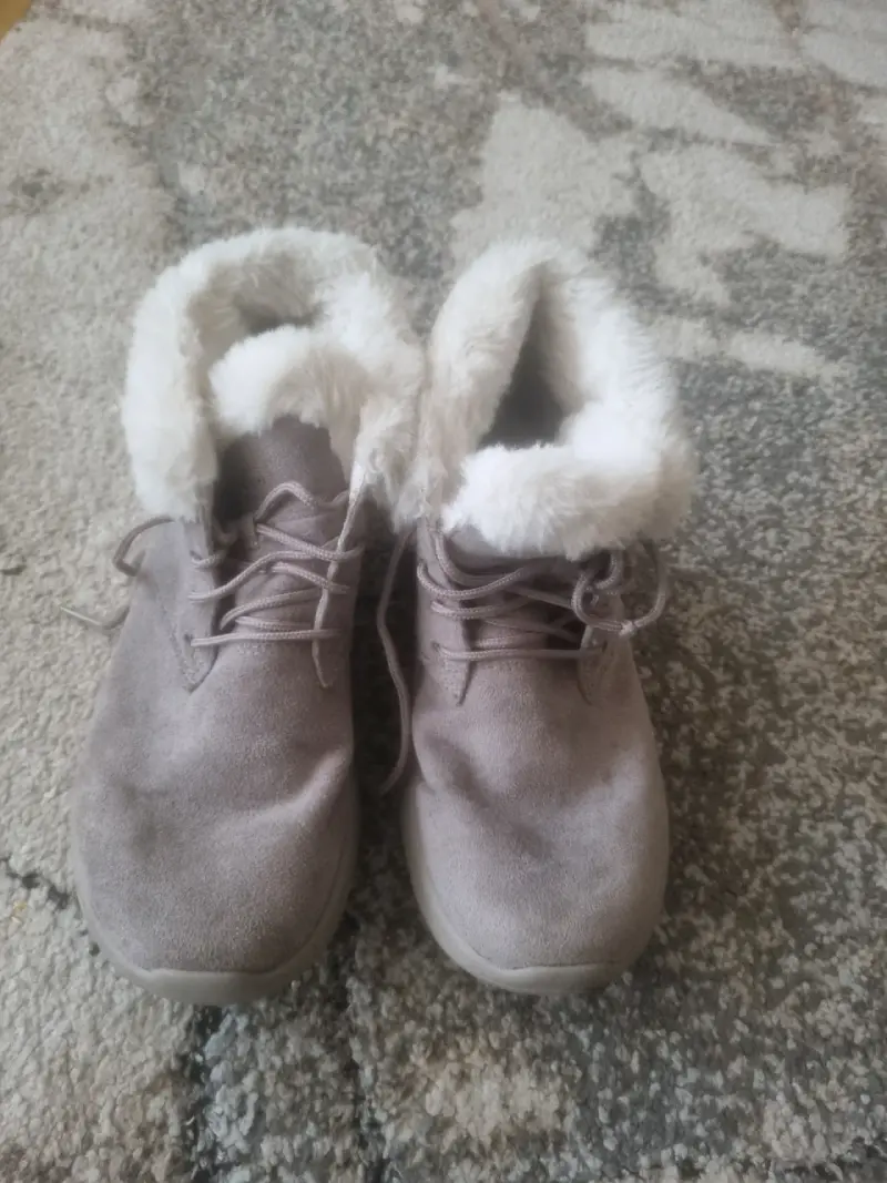 Botines de invierno gris con forro de felpa - 2
