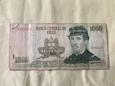 Billete Antiguo de 1000 Pesos Chilenos Año 2009 - miniatura 2