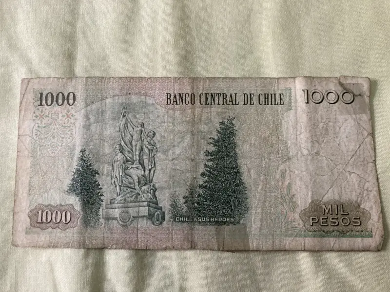 Billete Antiguo de 1000 Pesos Chilenos Año 2009 - 3