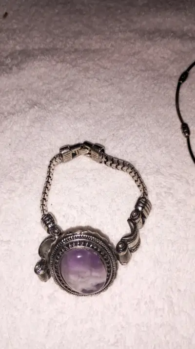Conjunto de collar y pulsera con mariposa y piedras turquesas - miniatura 3