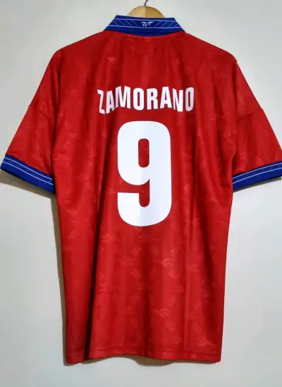 Camiseta Roja Reebok Chile Mundial 98 Zamorano - miniatura 2