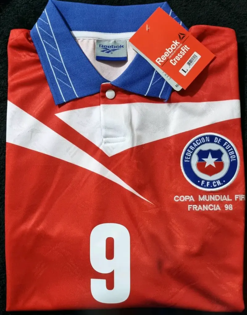 Camiseta Roja Reebok Chile Mundial 98 Zamorano - 6