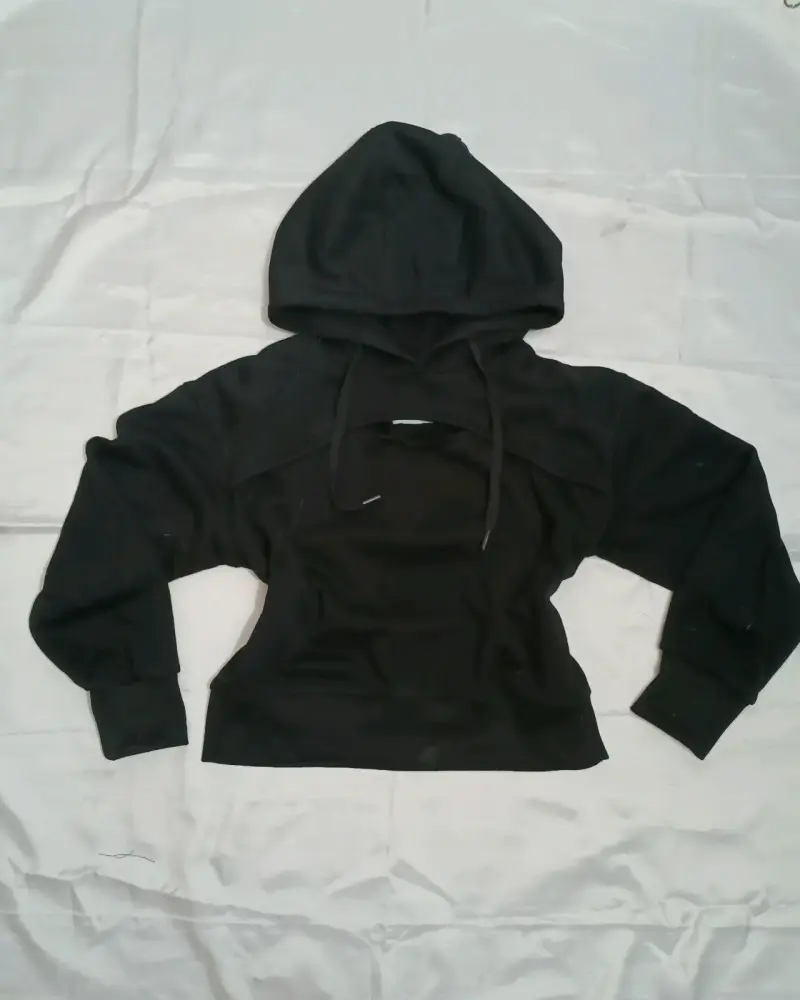 Polerón negro con capucha para mujer Sweet Girl - 1