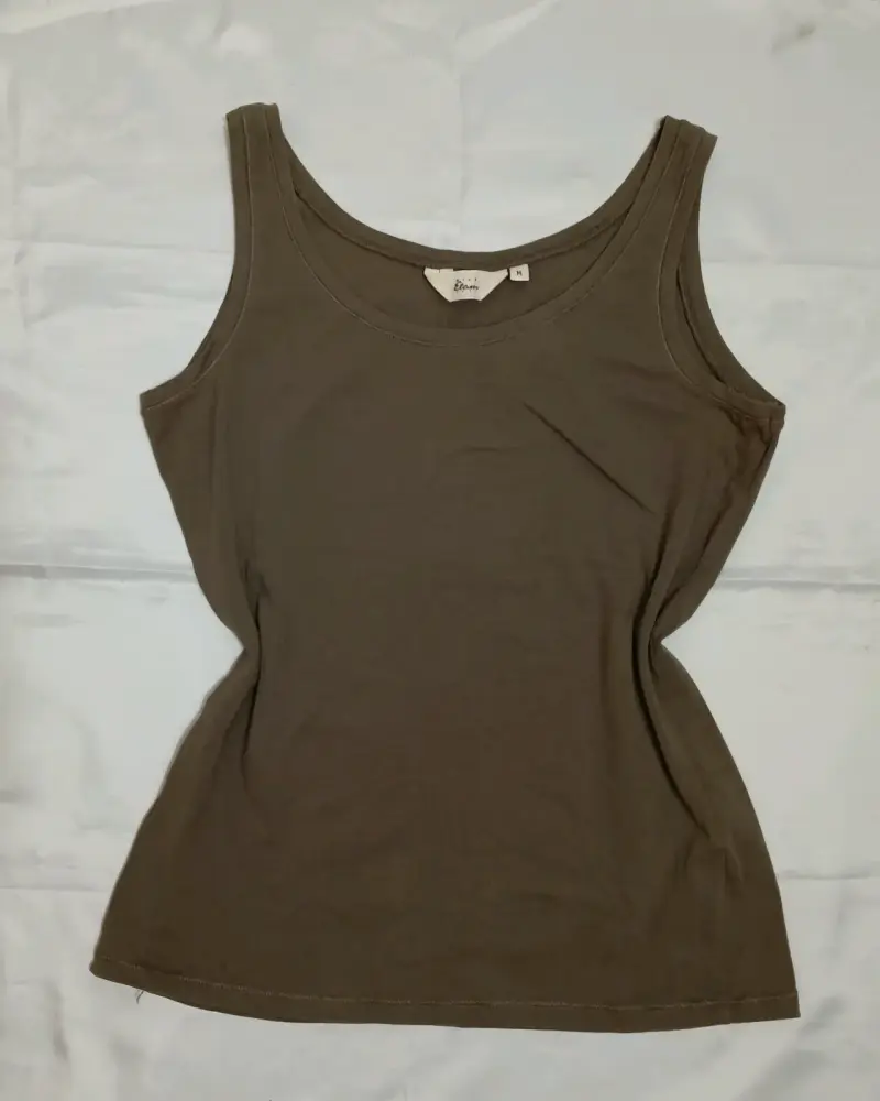 Polera sin mangas color marrón Etam talla M - 1