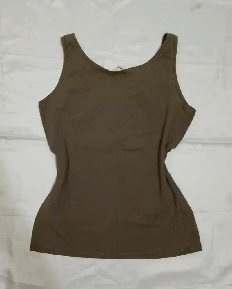 Polera sin mangas color marrón Etam talla M - 2
