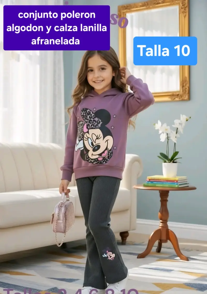 Conjunto Polerón y Calza Minnie Talla 10