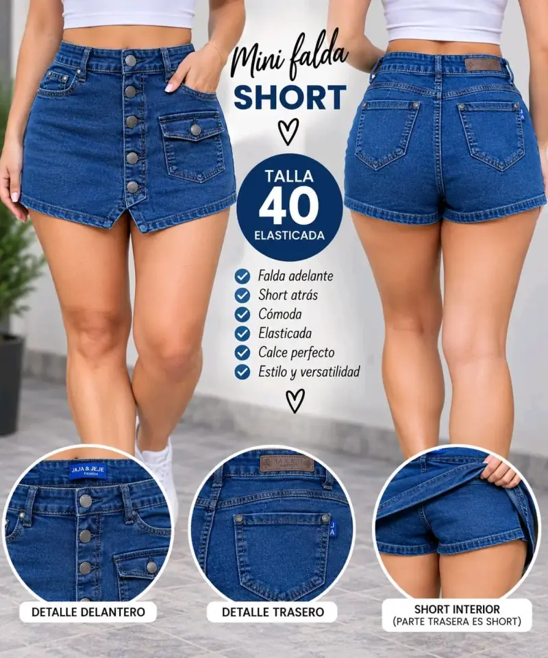 Mini falda short elástica talla 40