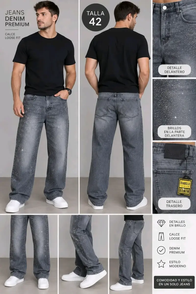 Jeans Denim Premium Hombre Talla 42