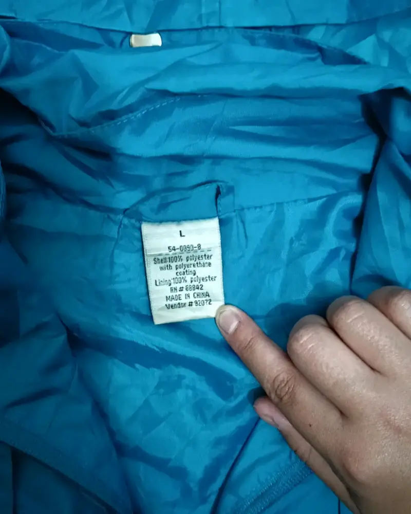 Chaqueta cortavientos azul con capucha - 4