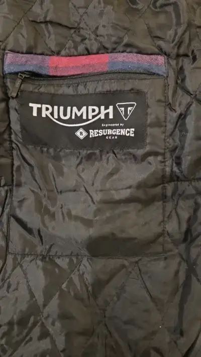 Chaqueta de moto Triumph a cuadros rojos y azules - miniatura 4