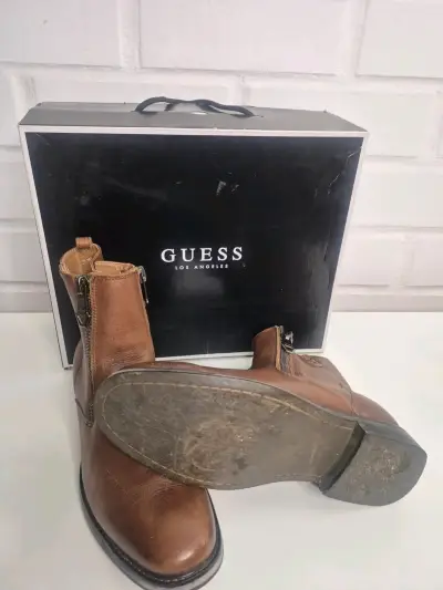 Botines de cuero Guess marrones con cierre - miniatura 3
