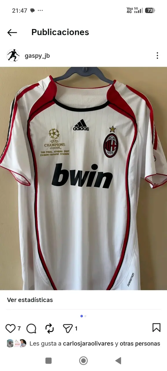 Camiseta AC Milan Adidas Champions League 2007 - 1