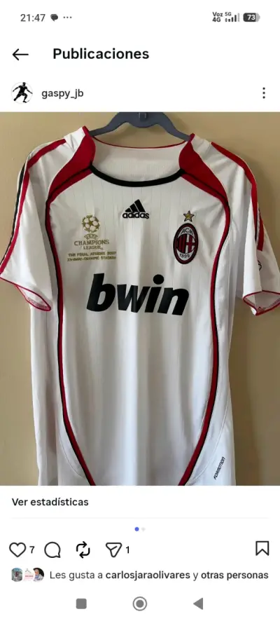 Camiseta AC Milan Adidas Champions League 2007 - miniatura 1