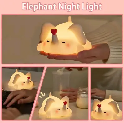 Lámpara de Noche Elefante de Silicona con Sensor - miniatura 1