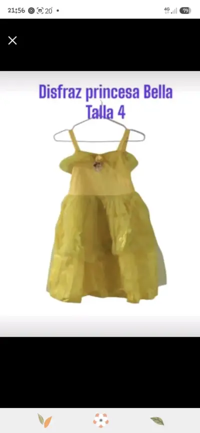 Disfraz de princesa Bella talla 4 - miniatura 1