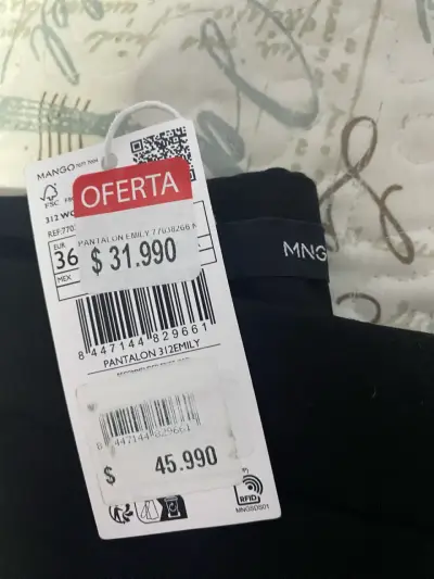 Pantalón negro de vestir Mango talla 36 - miniatura 3