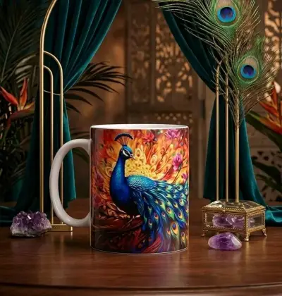 Tazas de cerámica con diseños florales y de animales - miniatura 3