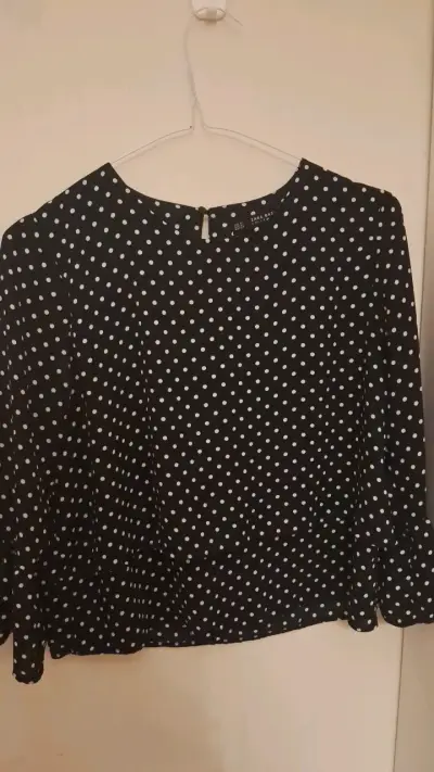 Blusa de lunares Zara negra - miniatura 1