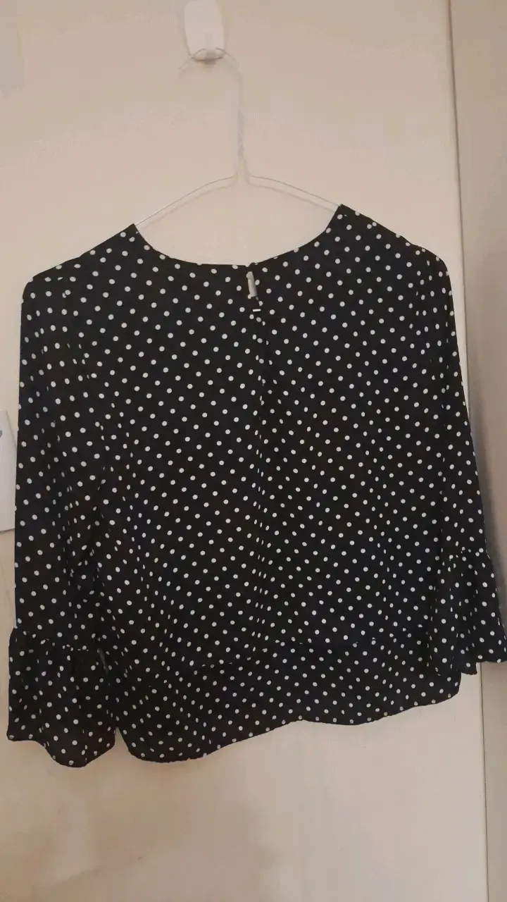 Blusa de lunares Zara negra - 2