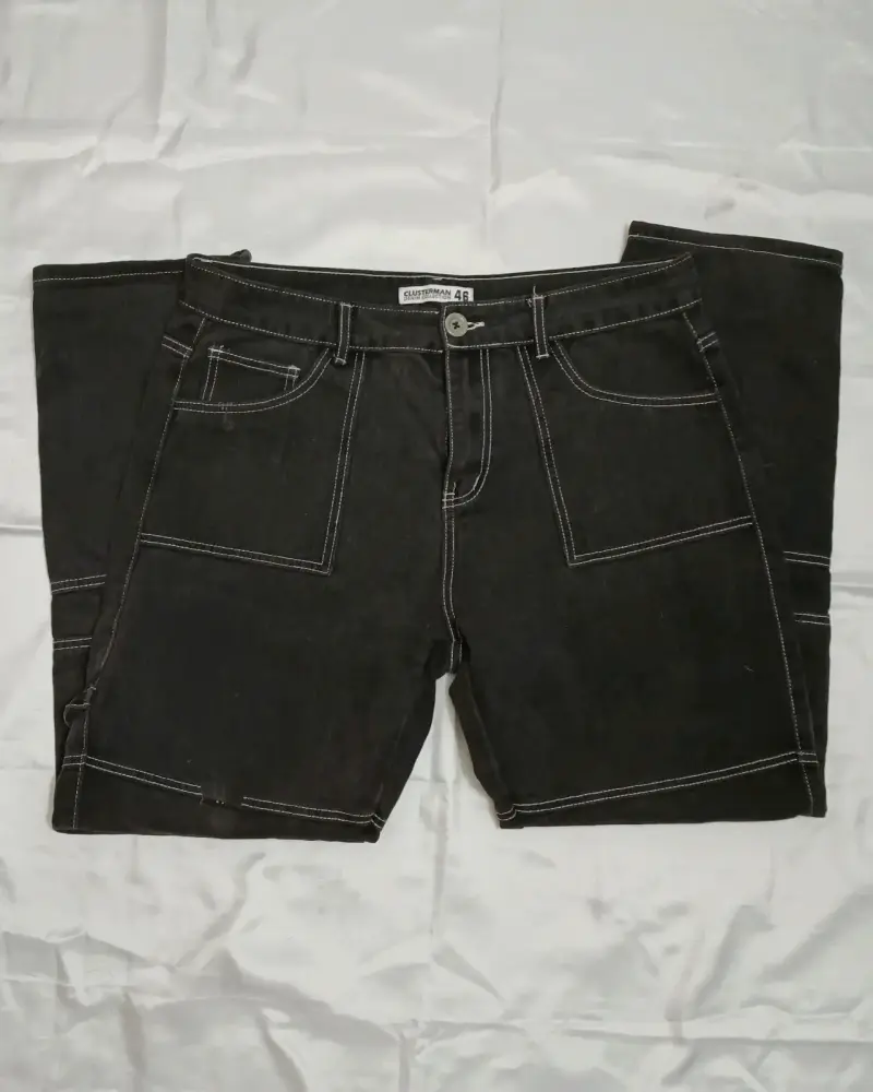 Pantalones de mezclilla negros Clusterman talla 46 - 1