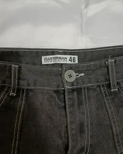 Pantalones de mezclilla negros Clusterman talla 46 - miniatura 2
