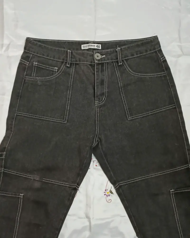Pantalones de mezclilla negros Clusterman talla 46 - 4