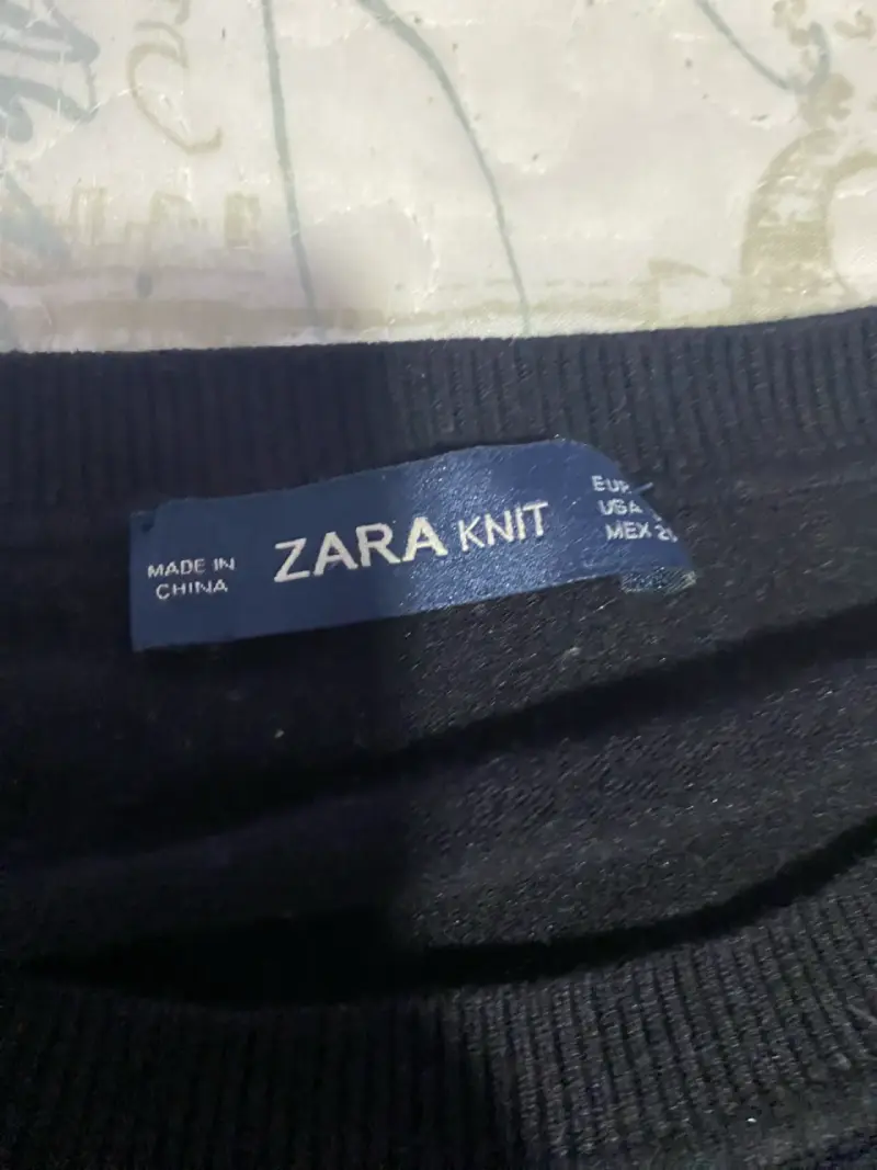 Suéter negro con perlas Zara Knit - 3