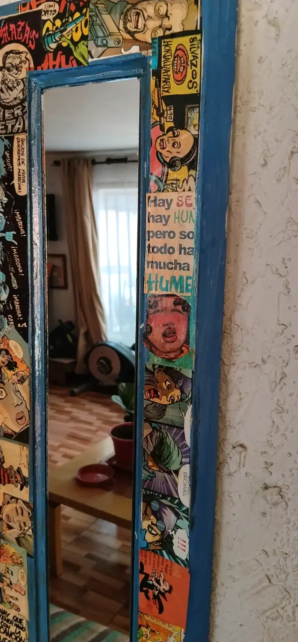 Espejo decorativo con marco de cómic vintage - 3