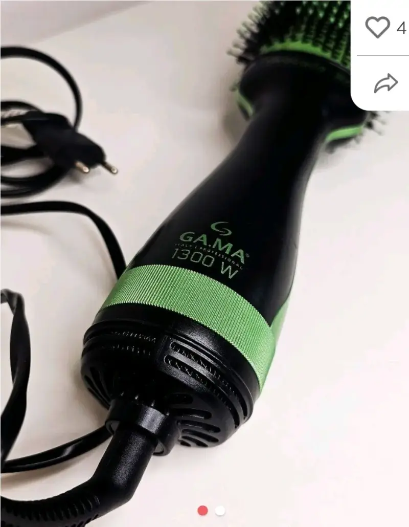 Cepillo Secador Gama 1300W Negro y Verde