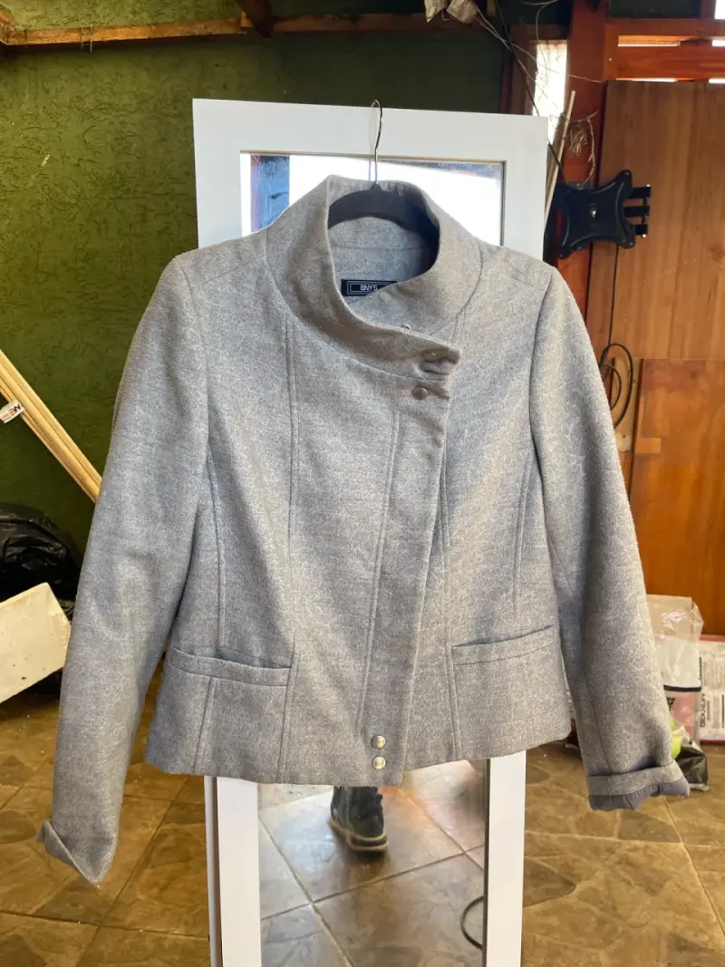 Chaqueta gris de lana para mujer BNYS - 1